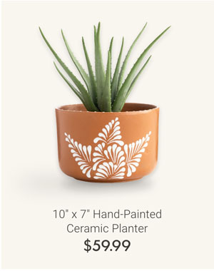 10" x 7" Hand-Painted Ceramic Planter