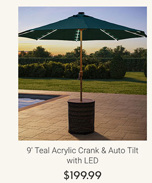 9' Teal Acrylic Crank & Auto Tilt with LED