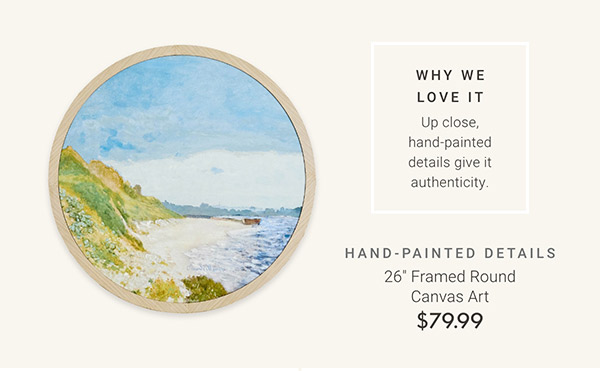 26" Framed Round Canvas Art
