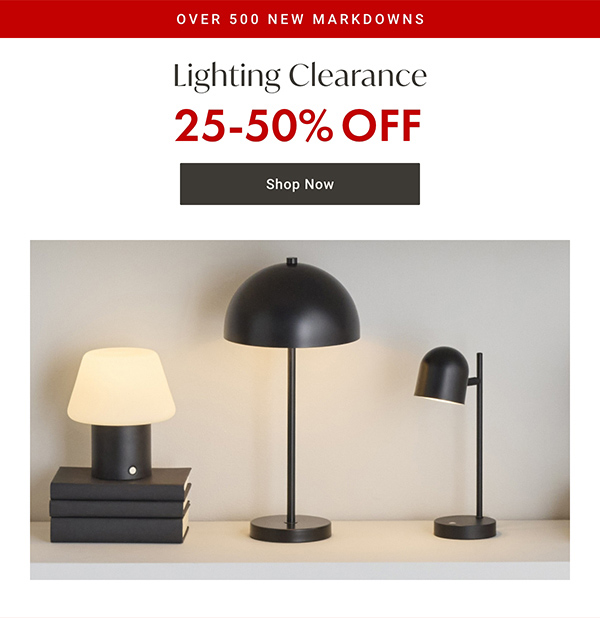 Lighting Clearance - 25 - 50% OFF - Shop Now