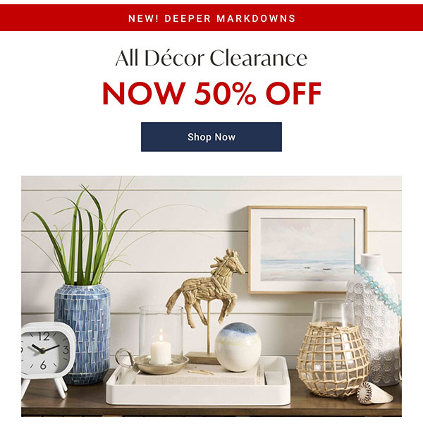 50% Off All Décor Clearance | Shop Now >