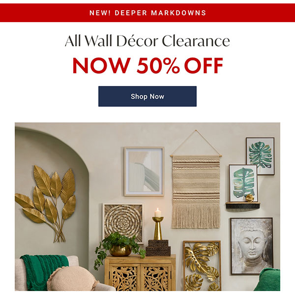 50% Off Wall Décor Clearance | Shop Now >