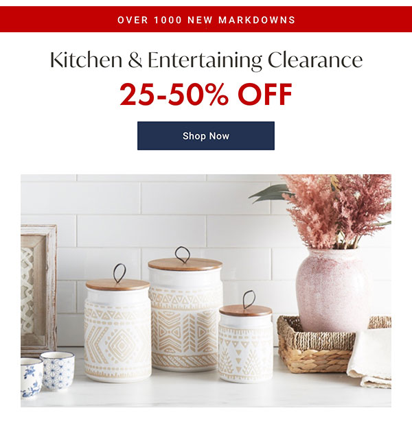25-50% Off Kitchen & Entertaining Clearance | Shop Now >