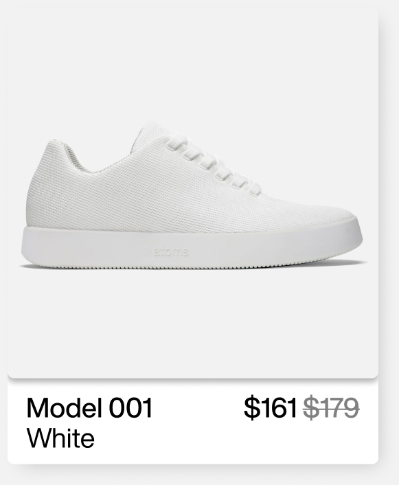 Shop Shoes – Atoms Model 001 White – $161