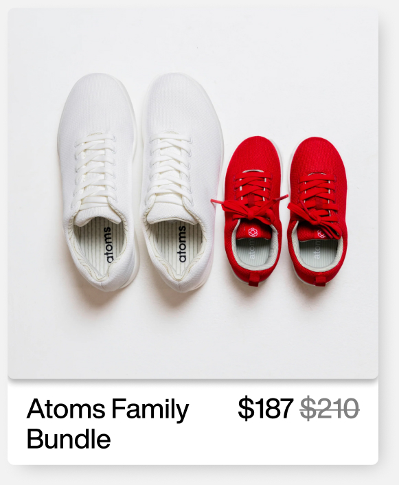 Shop Shoes – Atoms Family Bundle: Any Model 000 + Any Kids Model 123 for $187