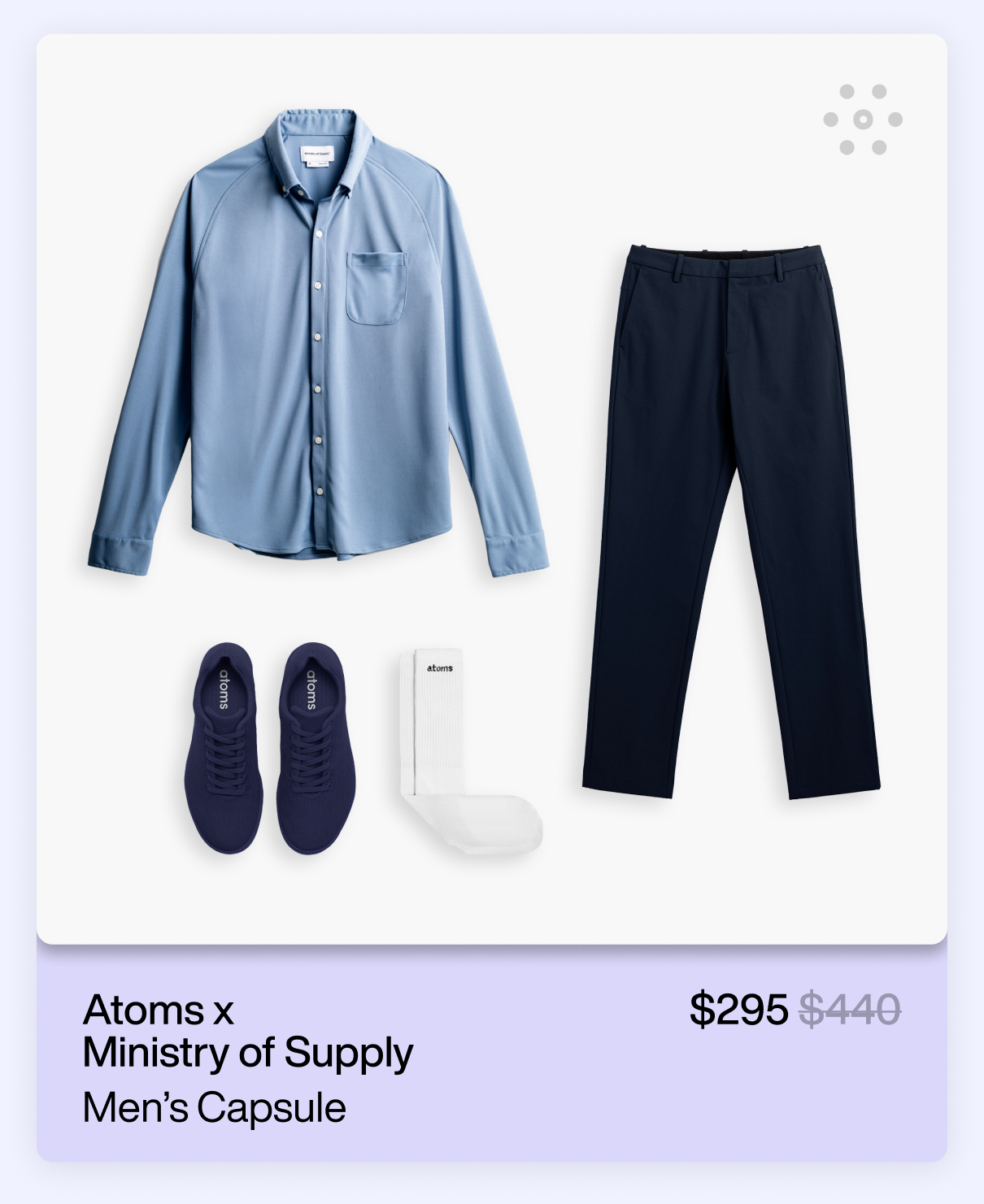 Atoms x  Ministry of Supply: Men’s Capsule at $295