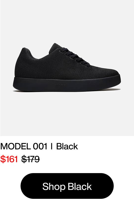 Shop Shoes – Atoms Model 001 Black – Now $161 (was $179)