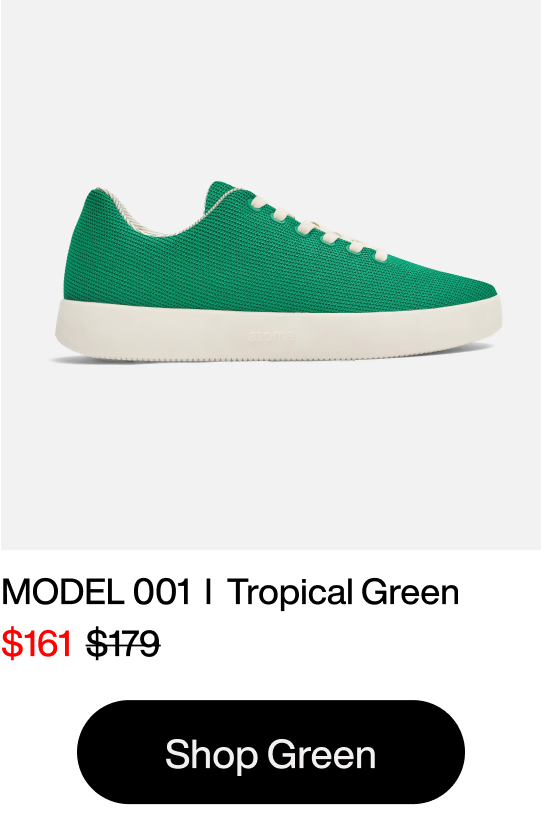 Shop Shoes – Atoms Model 001 Tropical Green – Now $161 (was $179)