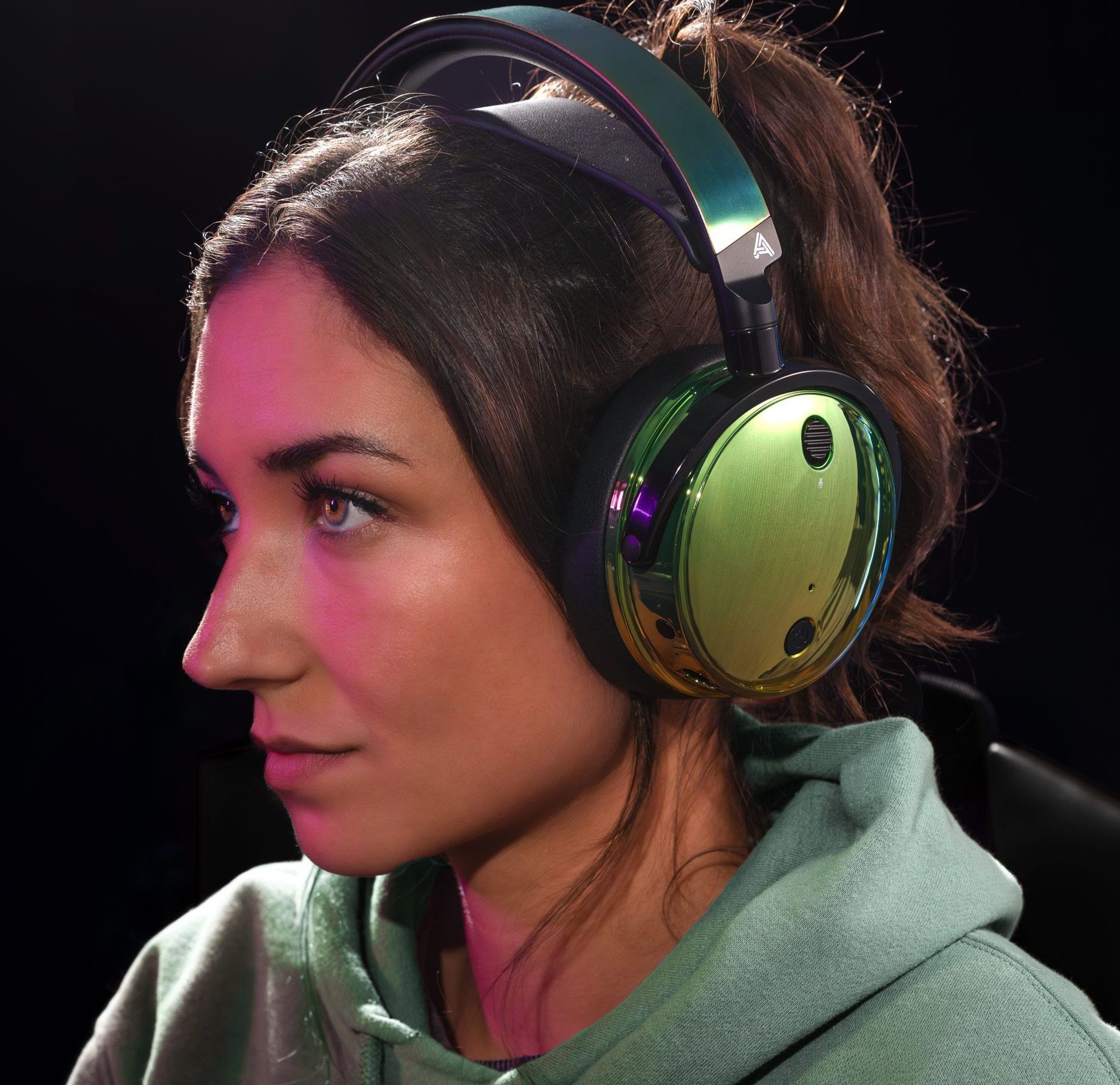 Woman Wearing Maxwell Wasabi Headset