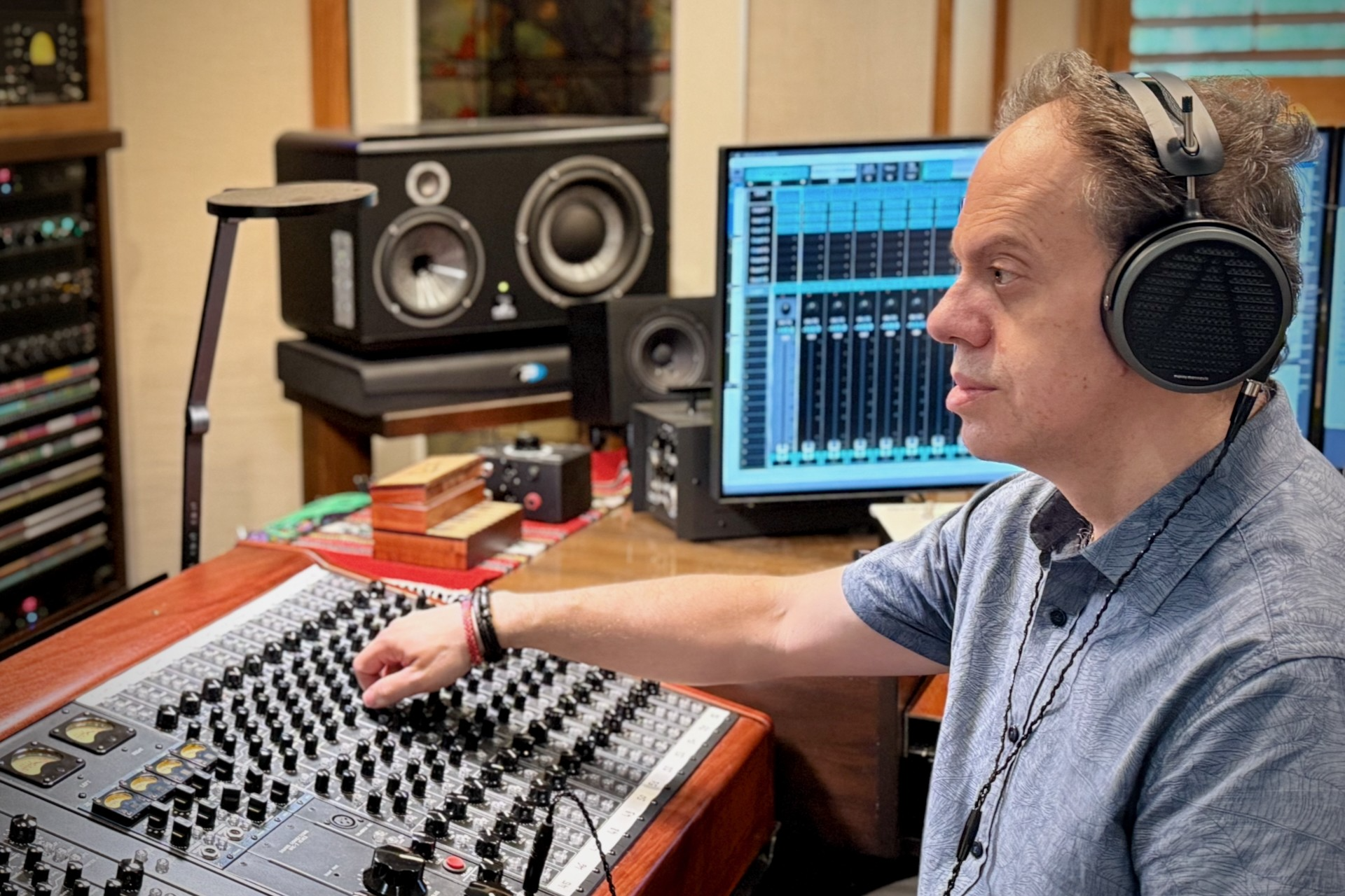 Renzo working on sound Renzo working on sound