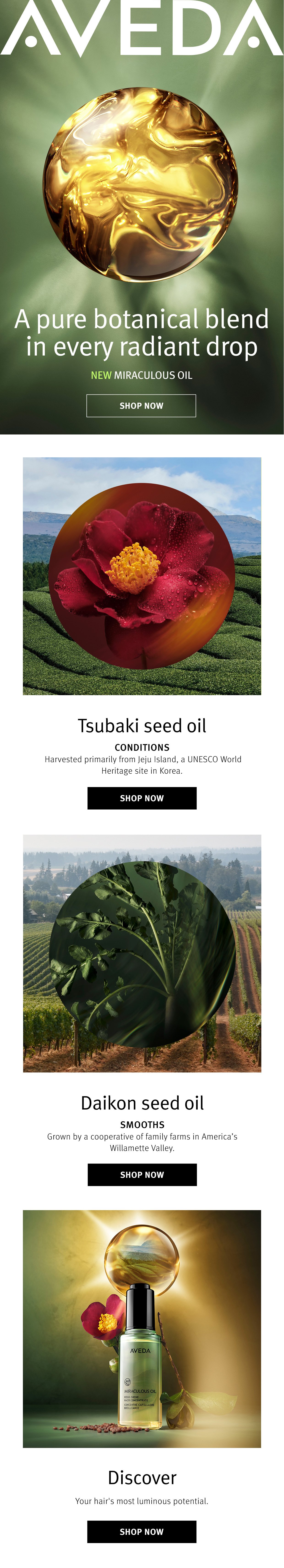 A pure botanical blend in every radiant drop NEW MIRACULOUS OIL