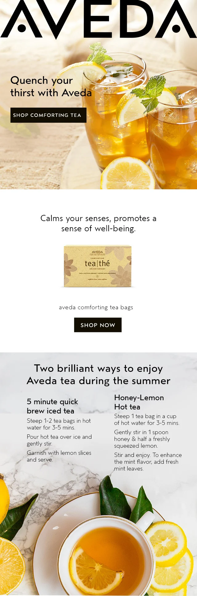 Quench your thirst with Aveda