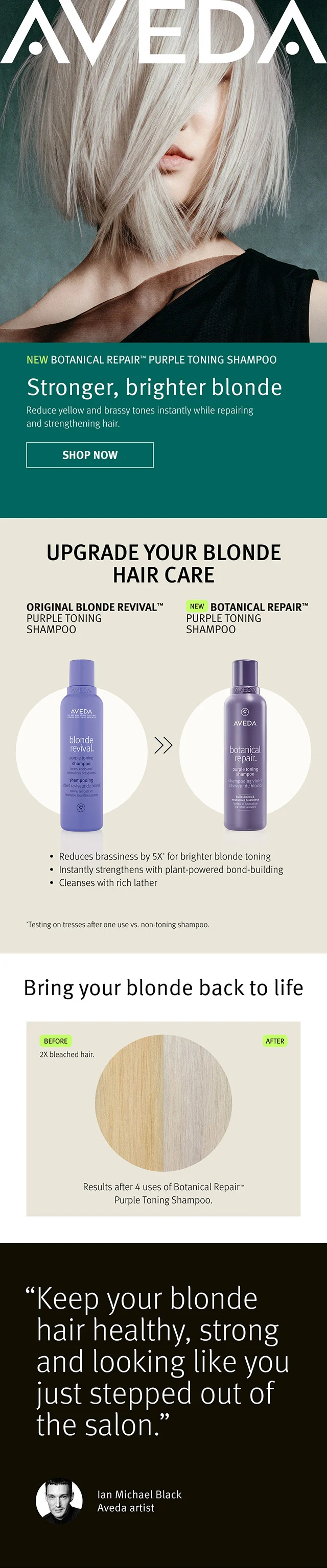 NEW BOTANICAL REPAIR PURPLE TONING SHAMPOO Stronger, brighter blonde