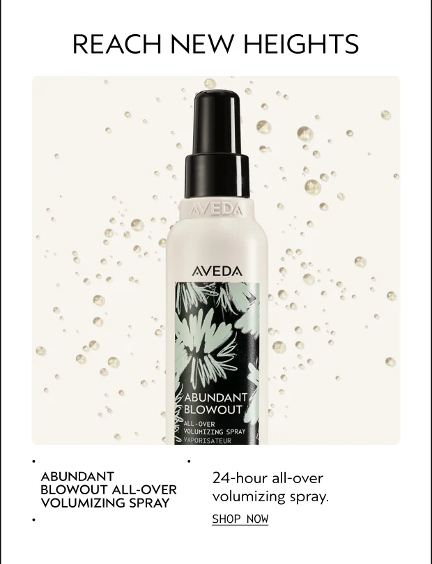 ABUNDANT BLOWOUT ALL-OVER VOLUMIZING SPRAY 24-hour all-over volumizing spray. SHOP NOW
