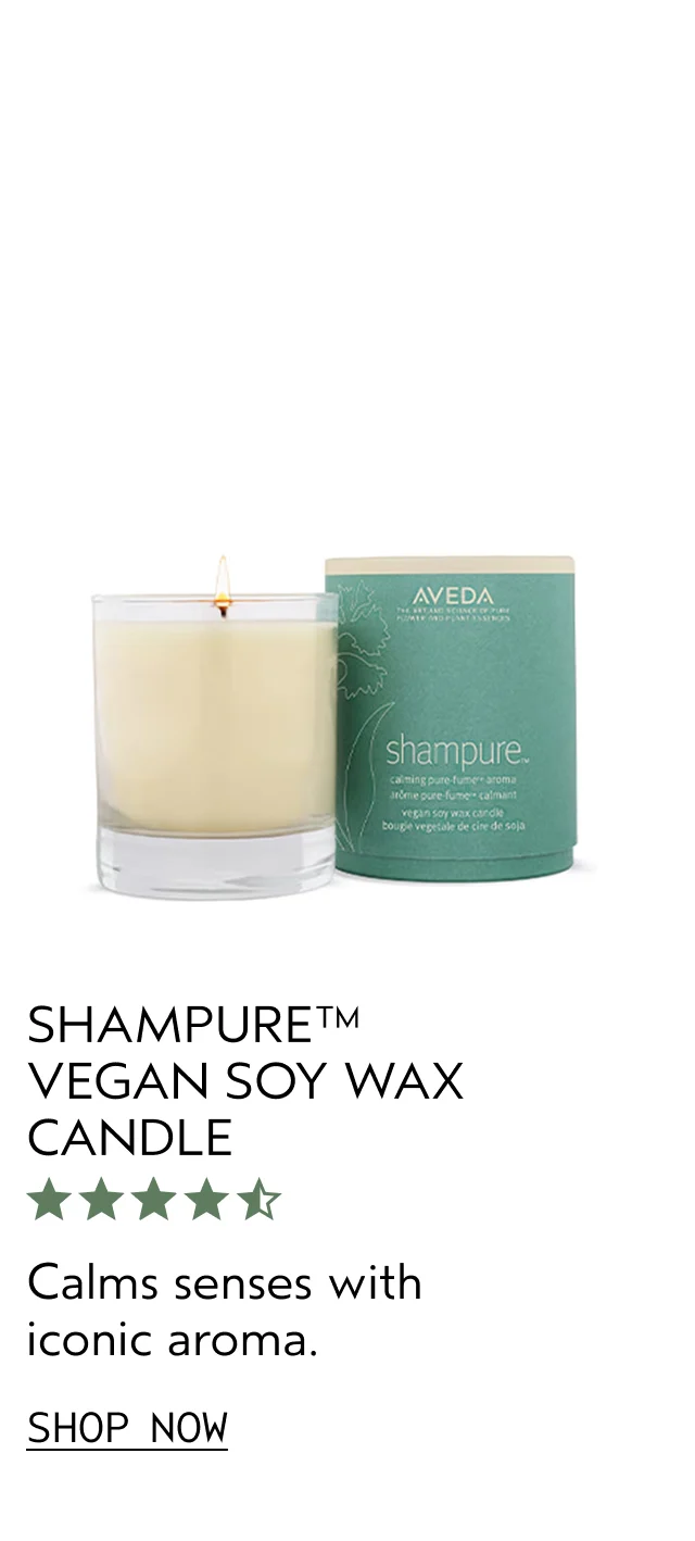 SHAMPURE VEGAN SOY WAX CANDLE Calms senses with iconic aroma. SHOP NOW