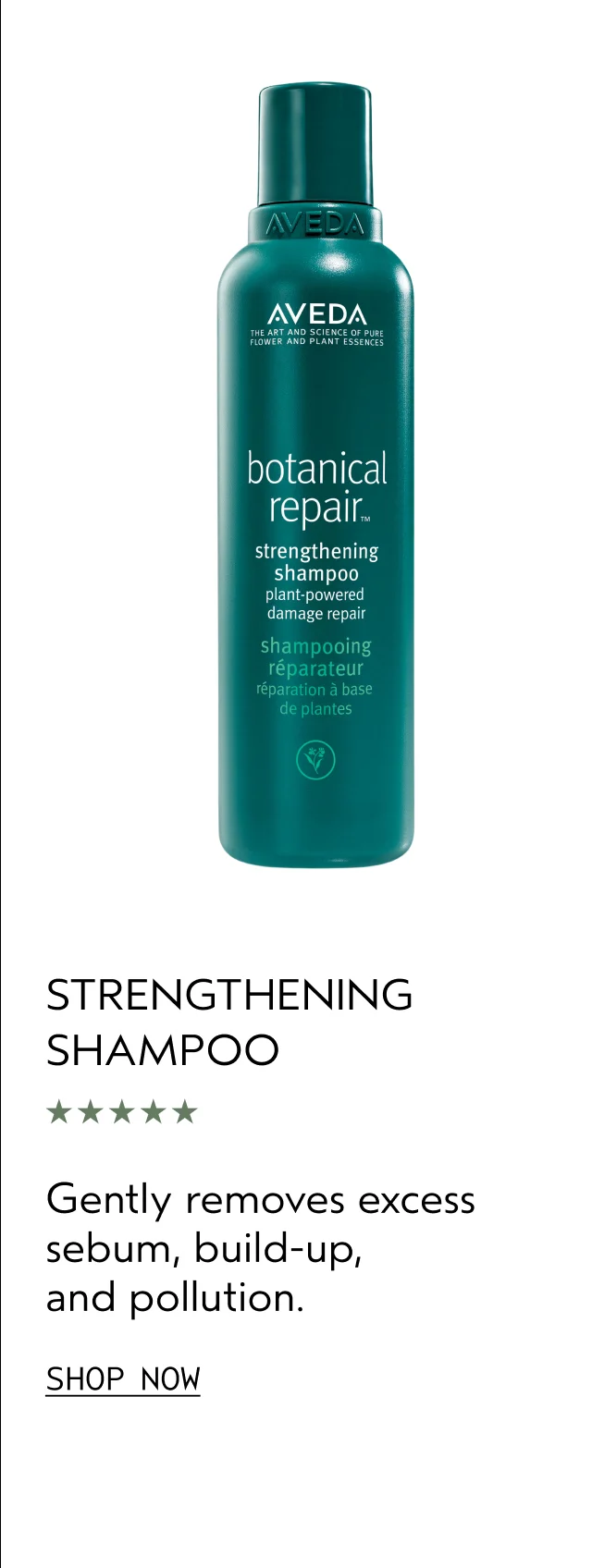 STRENGTHENING SHAMPOO | Gently removes excess sebum, build-up, and pollution. | SHOP NOW