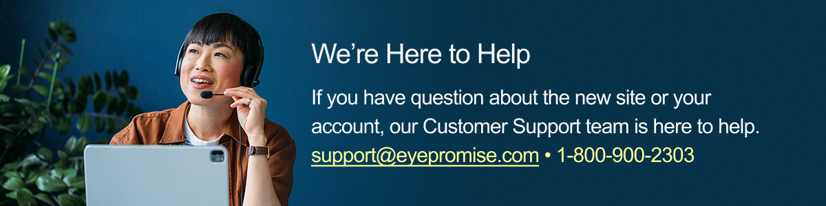 Customer support representative talking in a headset