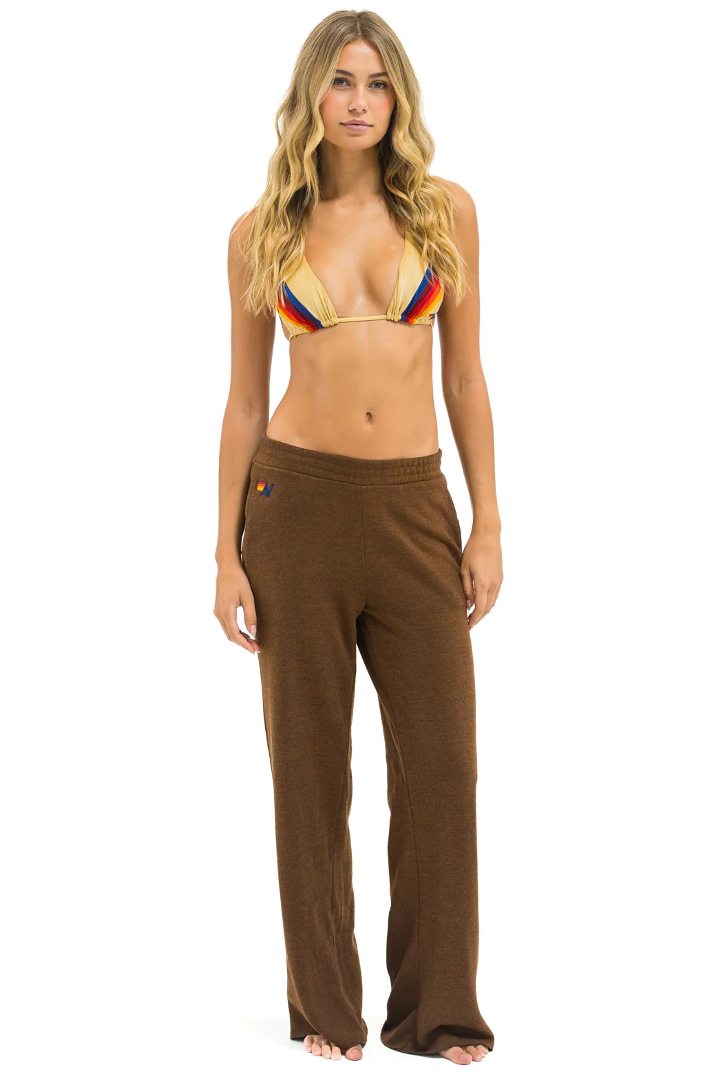 Image of WIDE LEG POCKET SWEATPANTS - CHOCOLATE