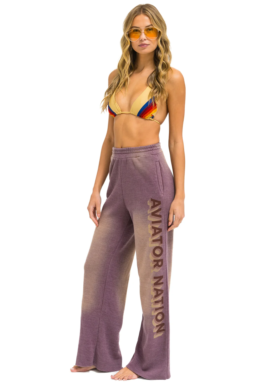 Image of AN 3D WIDE LEG POCKET SWEATPANTS - FADED MOCHA