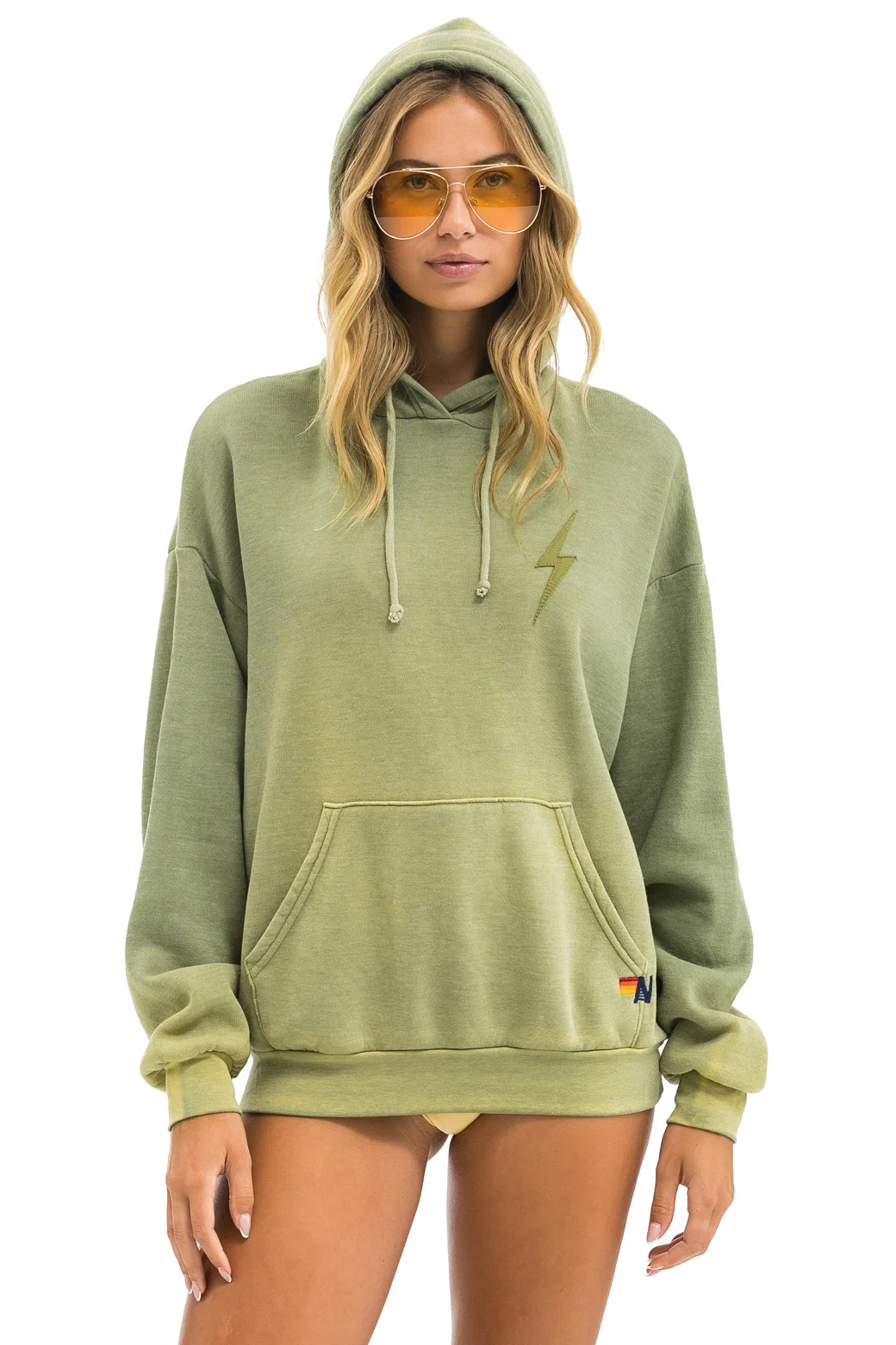 Image of BOLT STITCH 2  RELAXED PULLOVER HOODIE - FADED ARMY