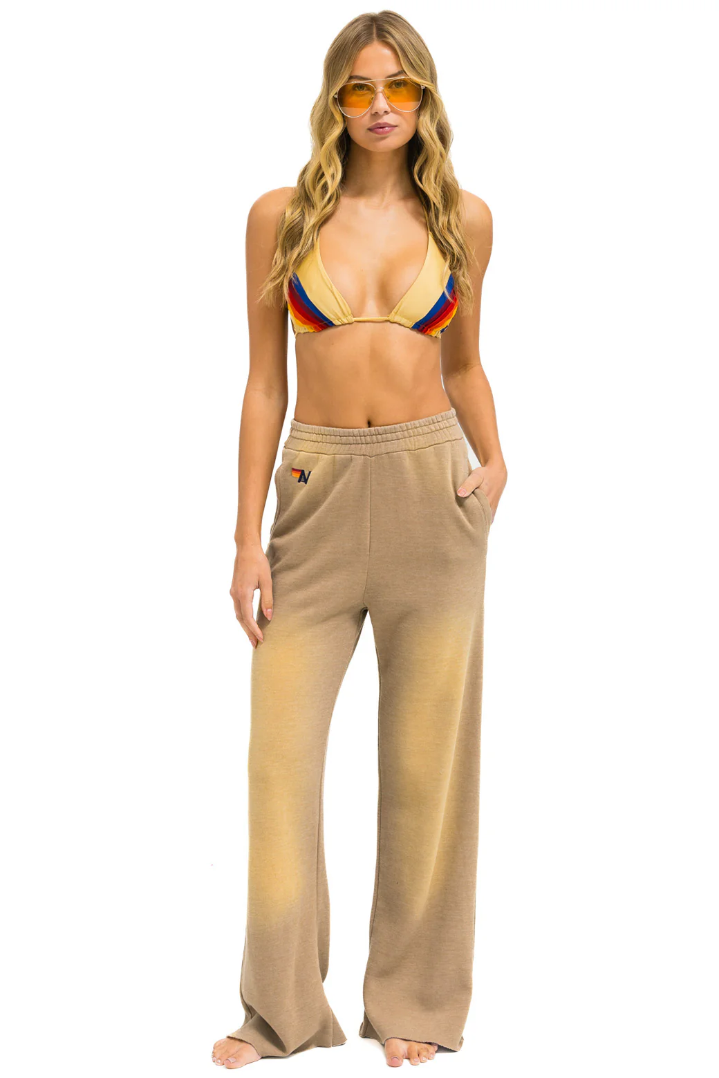 Image of ESSENTIAL WIDE LEG POCKET SWEATPANTS - FADED TAN