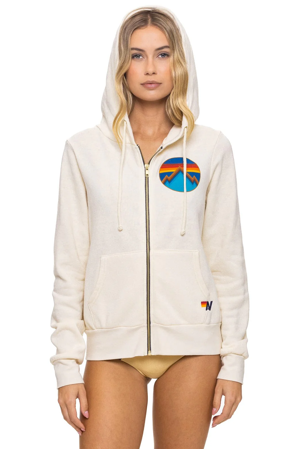 Image of ALL SEASONS CIRCLE ZIP HOODIE - VINTAGE WHITE