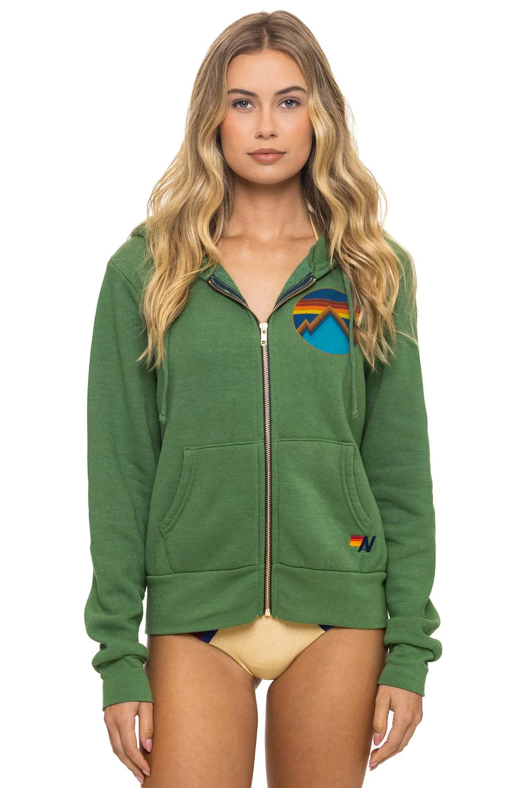 Image of ALL SEASONS CIRCLE ZIP HOODIE - PALM