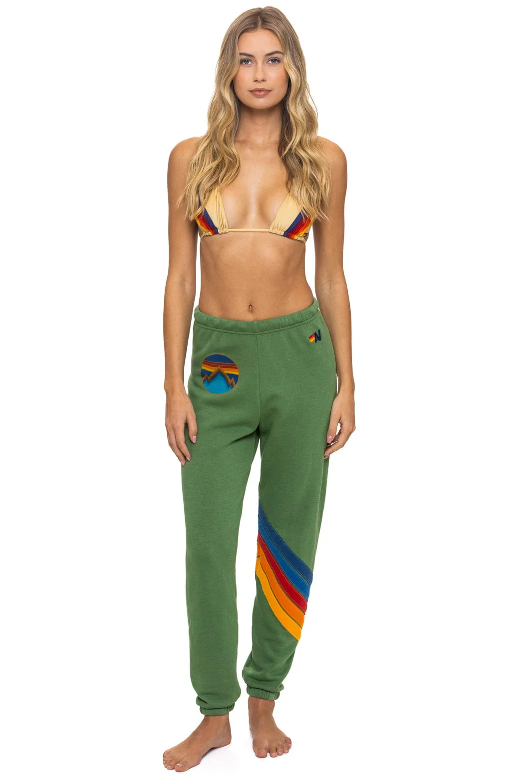 Image of ALL SEASONS CIRCLE CHEVRON SWEATPANTS - PALM