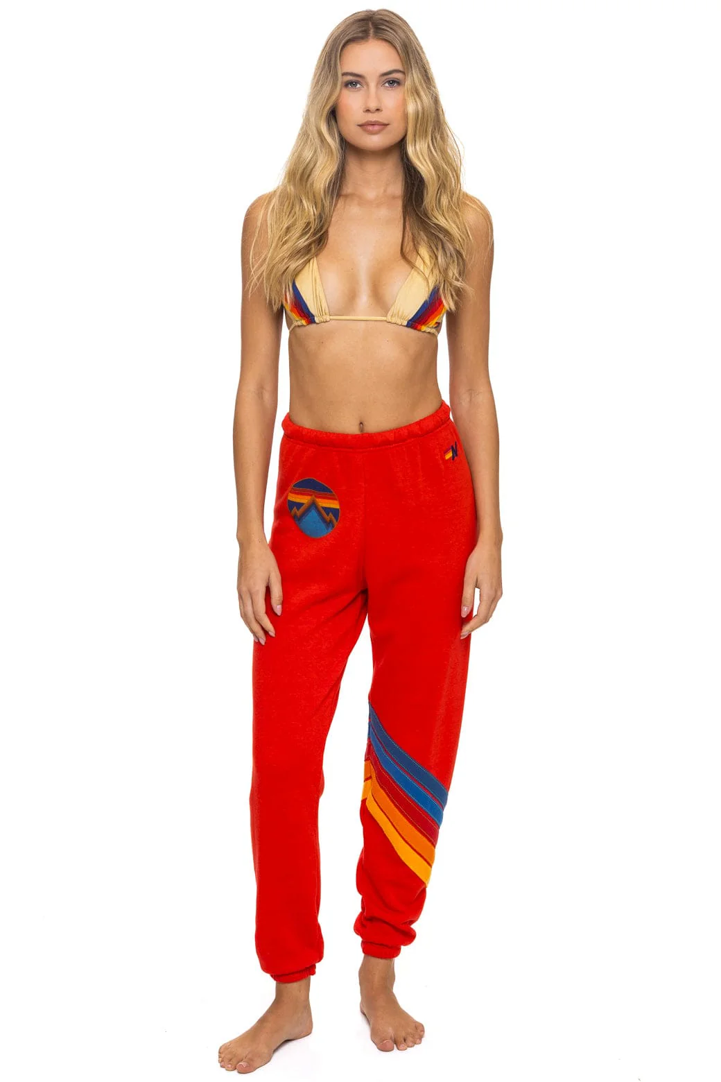 Image of ALL SEASONS CIRCLE CHEVRON SWEATPANTS - RED