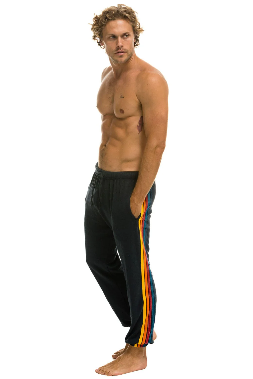 Image of 5 STRIPE SWEATPANTS - CHARCOAL