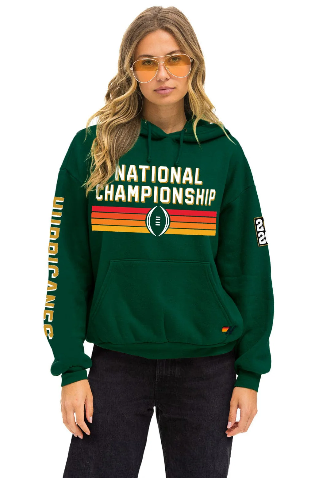 Image of UNIVERSITY OF MIAMI CFP CHAMPIONS 2026 RELAXED PULLOVER HOODIE - MIAMI GREEN