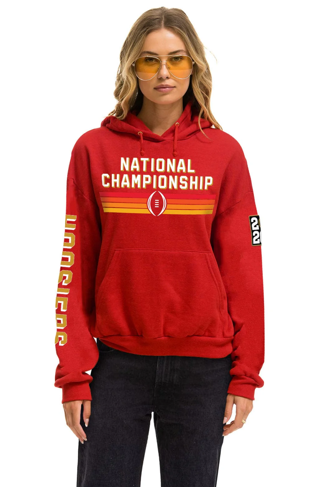 Image of INDIANA UNIVERSITY CFP CHAMPIONS 2026 RELAXED PULLOVER HOODIE - CRIMSON