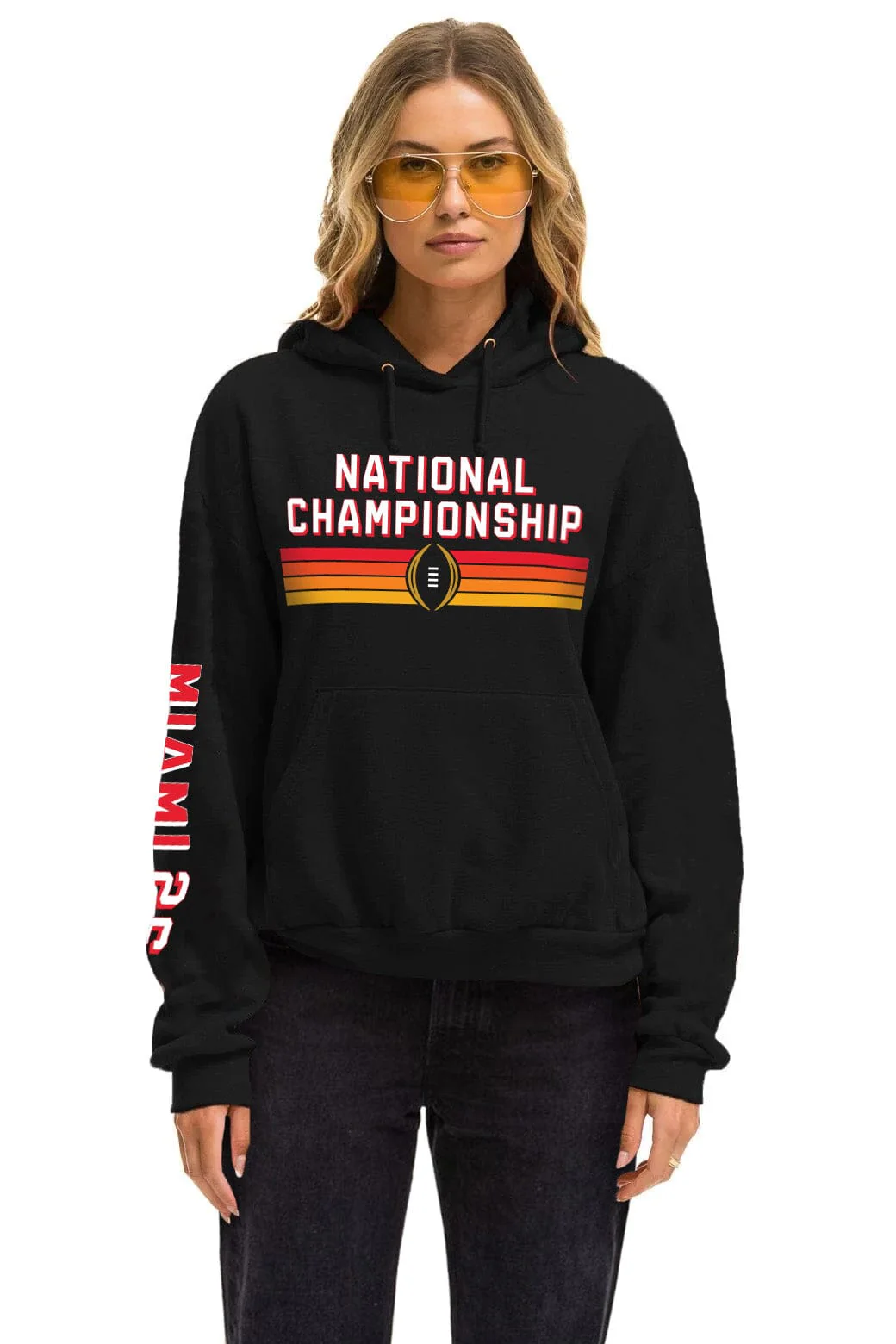 Image of CFP NATIONAL CHAMPIONSHIP 2026 MATCHUP PULLOVER HOODIE - BLACK