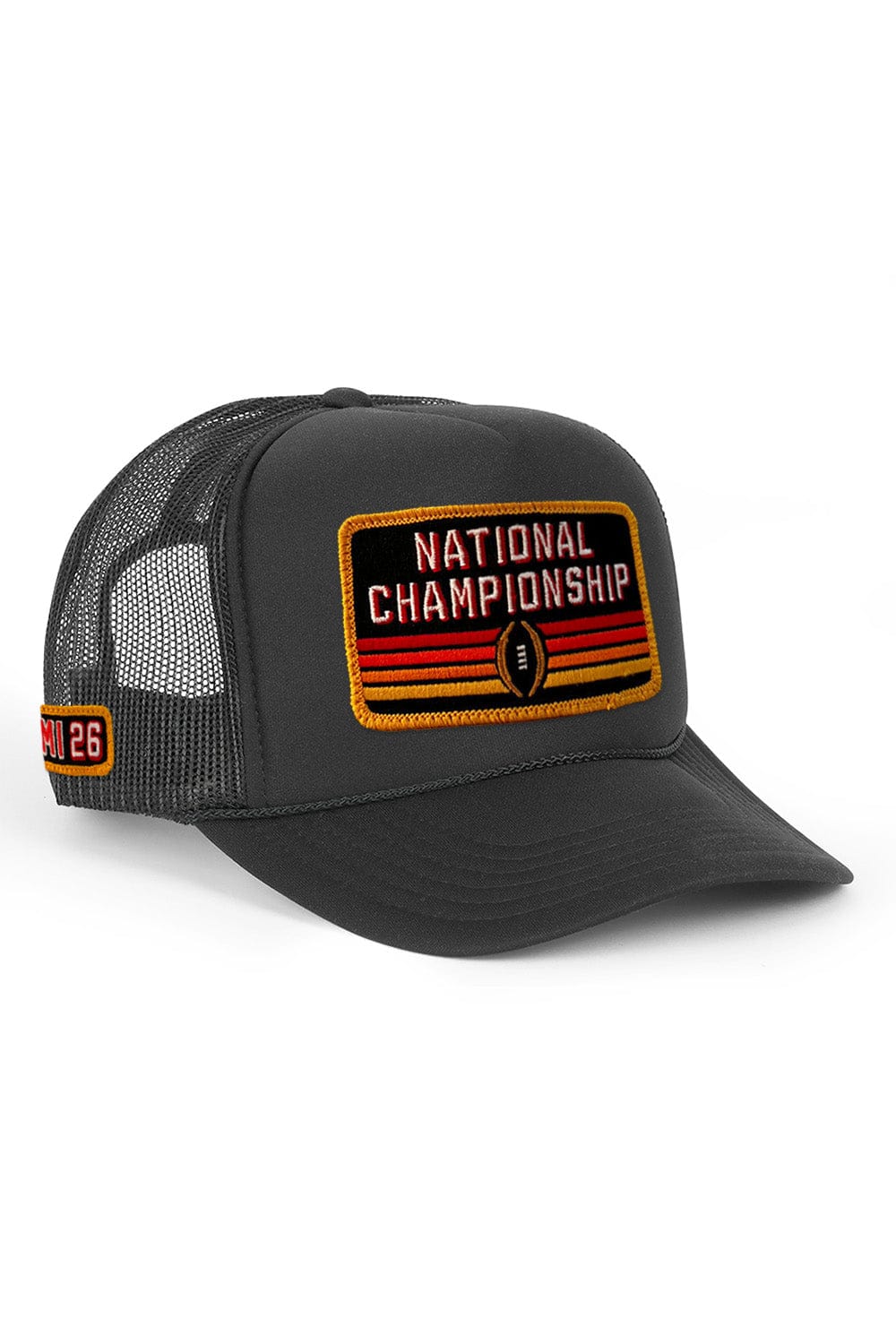 Image of CFP NATIONAL CHAMPIONSHIP 2026 VINTAGE LOW RISE TRUCKER - BLACK