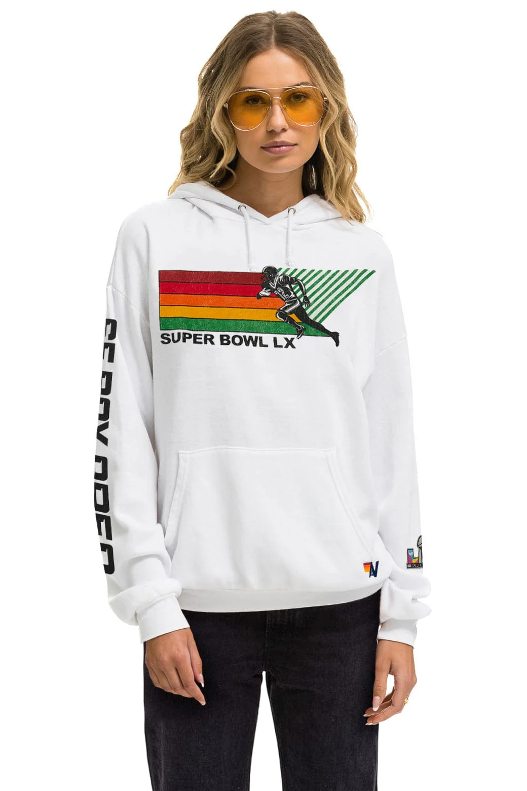 Image of SUPER BOWL 2026 RELAXED PULLOVER HOODIE - WHITE