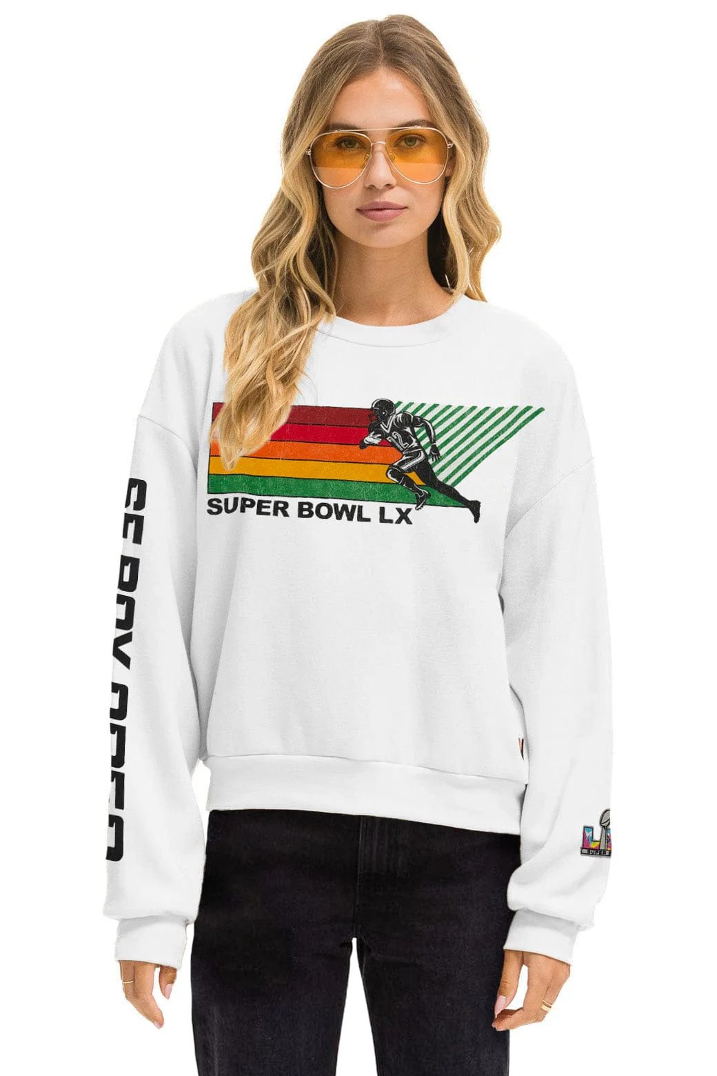 Image of SUPER BOWL 2026 RELAXED CREW SWEATSHIRT - WHITE