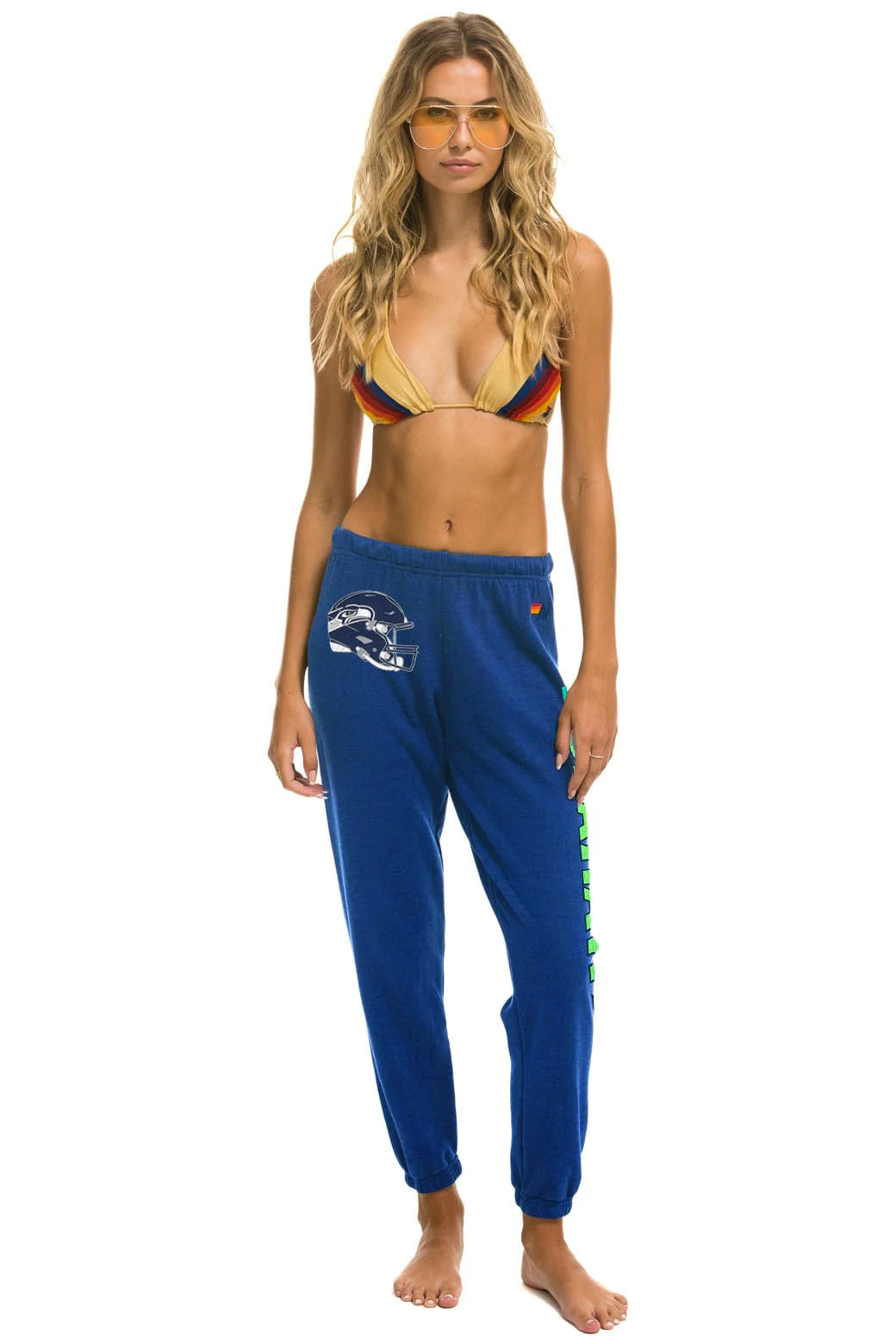 Image of SEATTLE SEAHAWKS HELMET SWEATPANTS - ROYAL