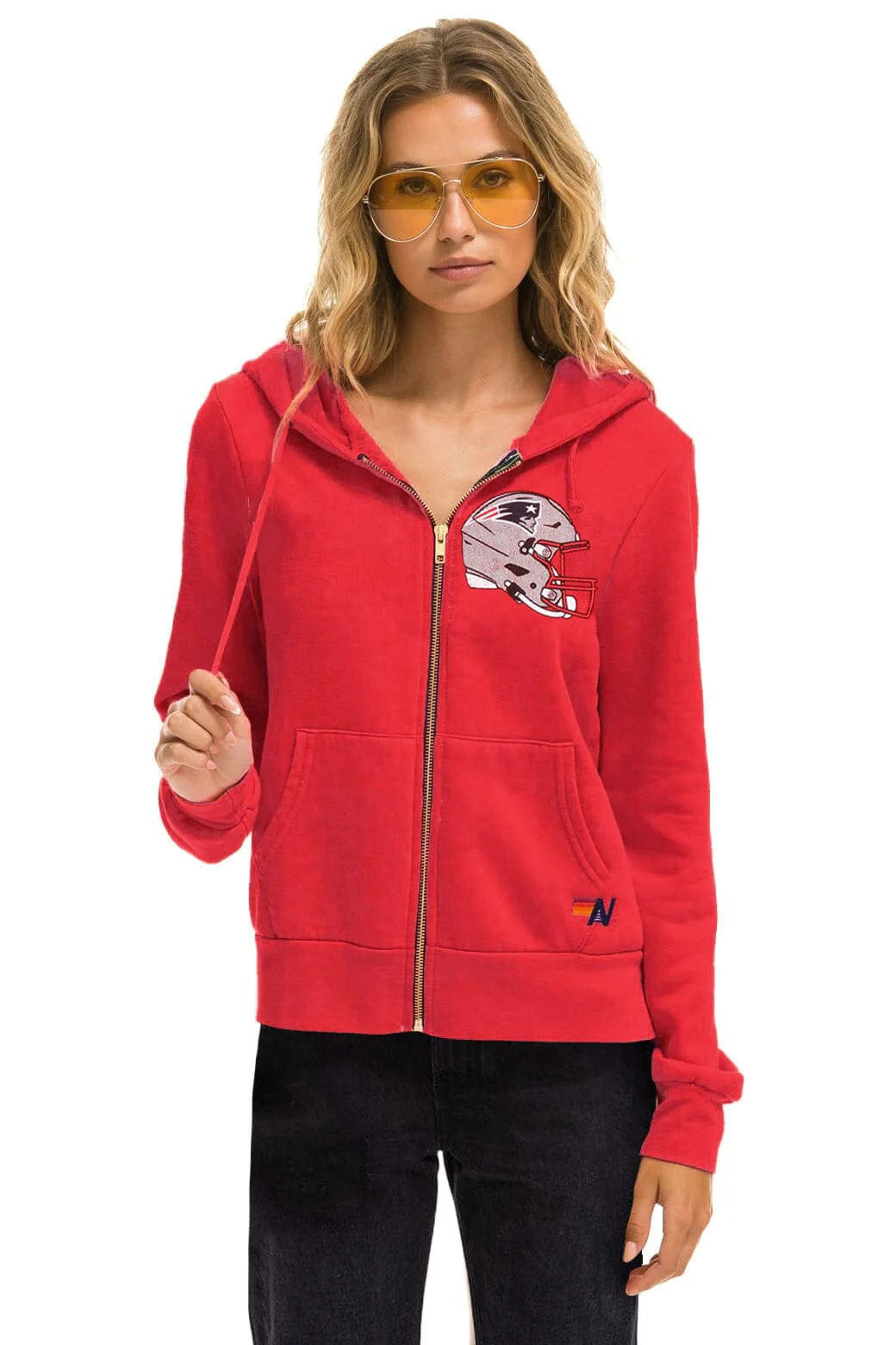 Image of NEW ENGLAND PATRIOTS HELMET ZIP HOODIE - FLASH RED