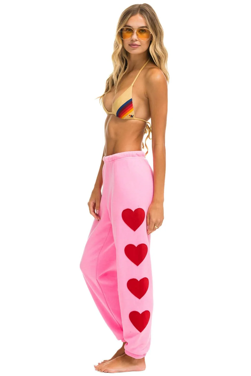 Image of HEART STITCH 4 SWEATPANTS - NEON PINK