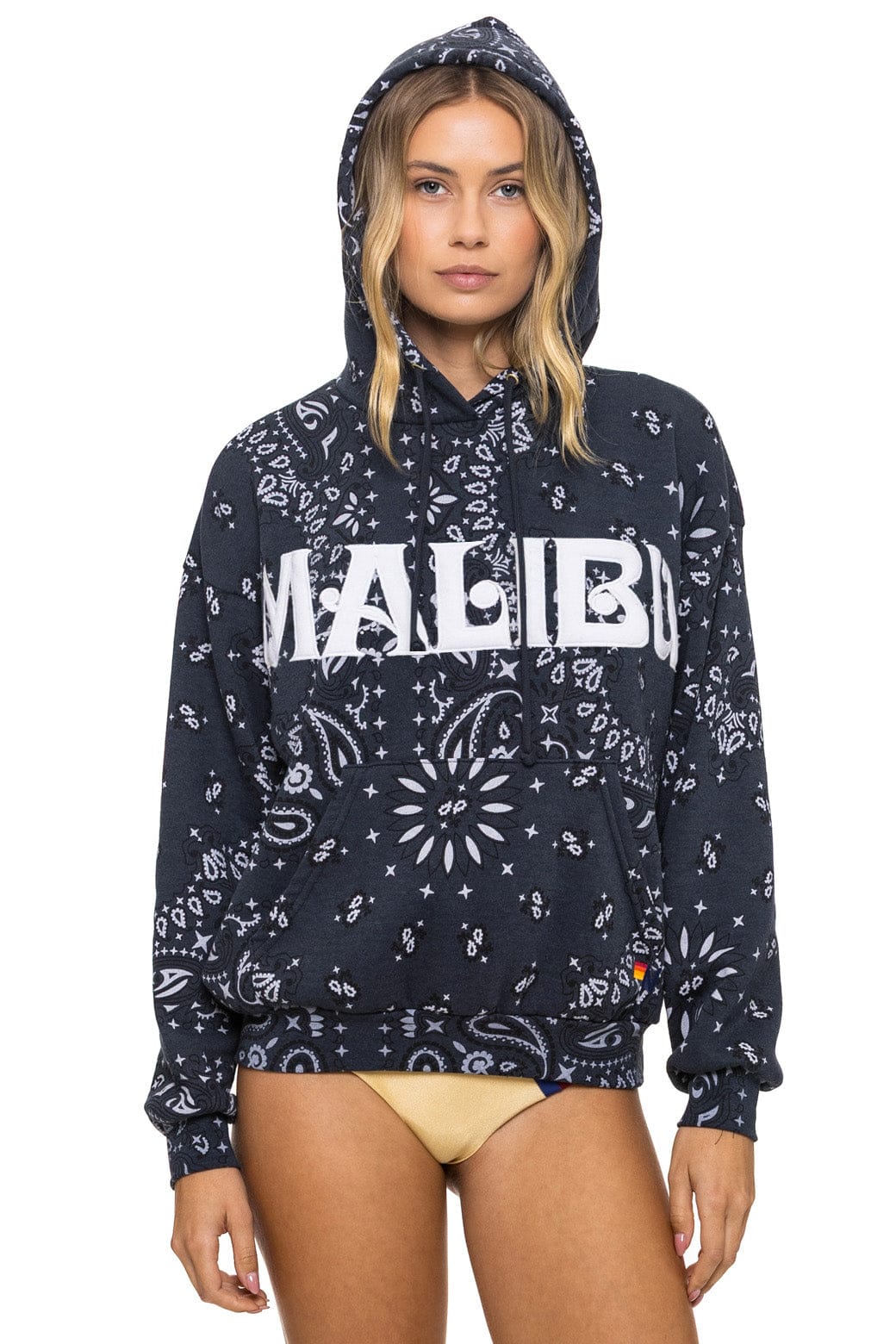 Image of BANDANA MALIBU RELAXED PULLOVER HOODIE - CHARCOAL