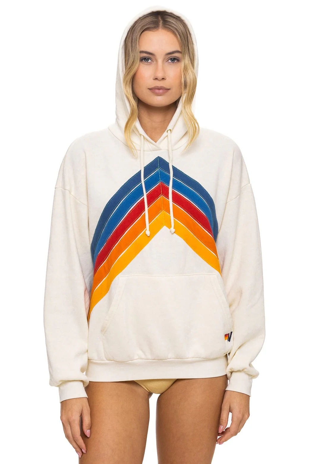 Image of MOUNTAIN STITCH CHEVRON PULLOVER HOODIE RELAXED - VINTAGE WHITE