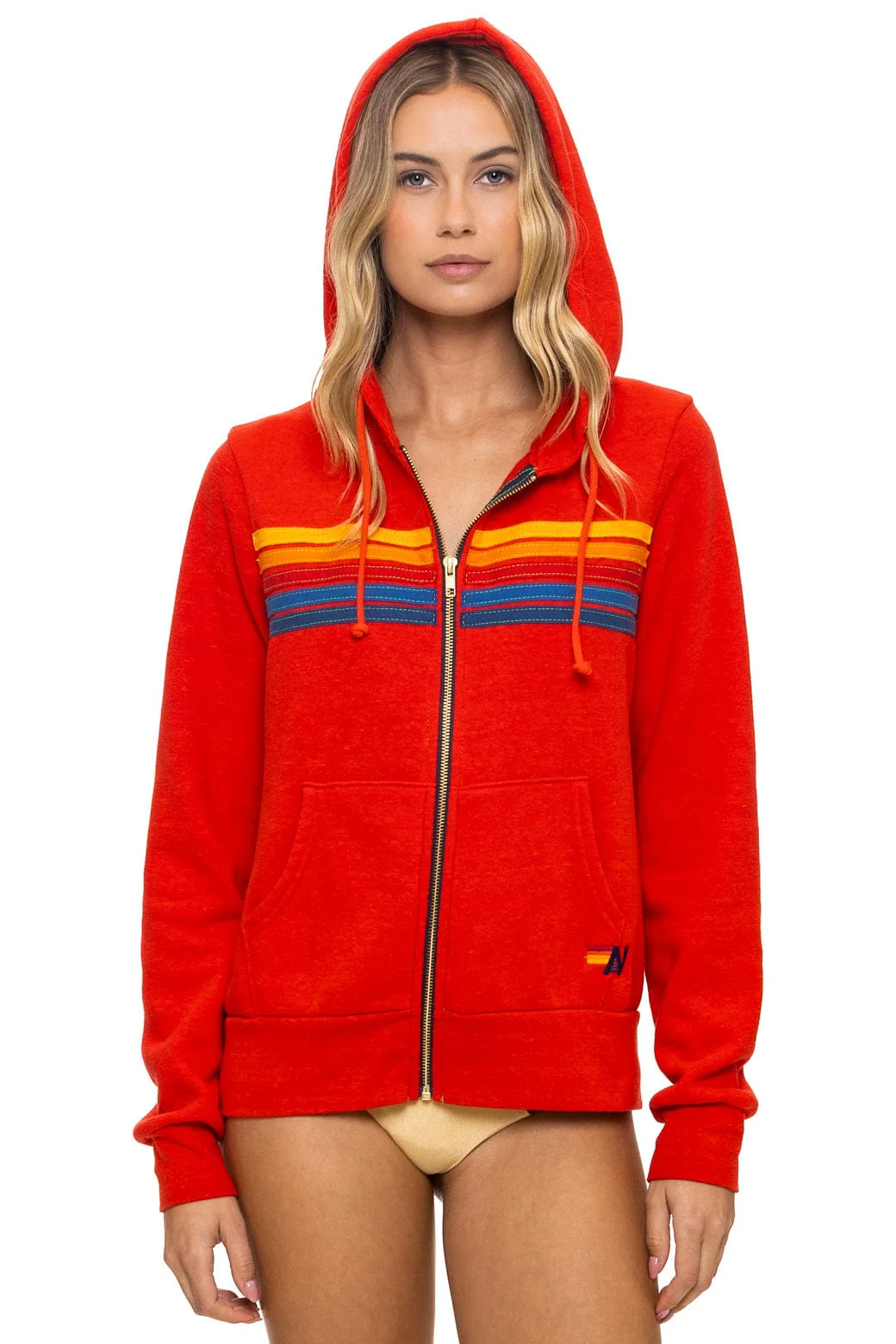 Image of 5 STRIPE HOODIE - RED