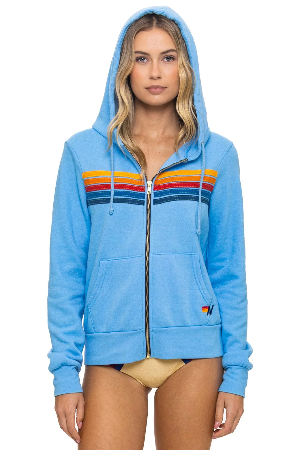 Image of 5 STRIPE HOODIE - SKY