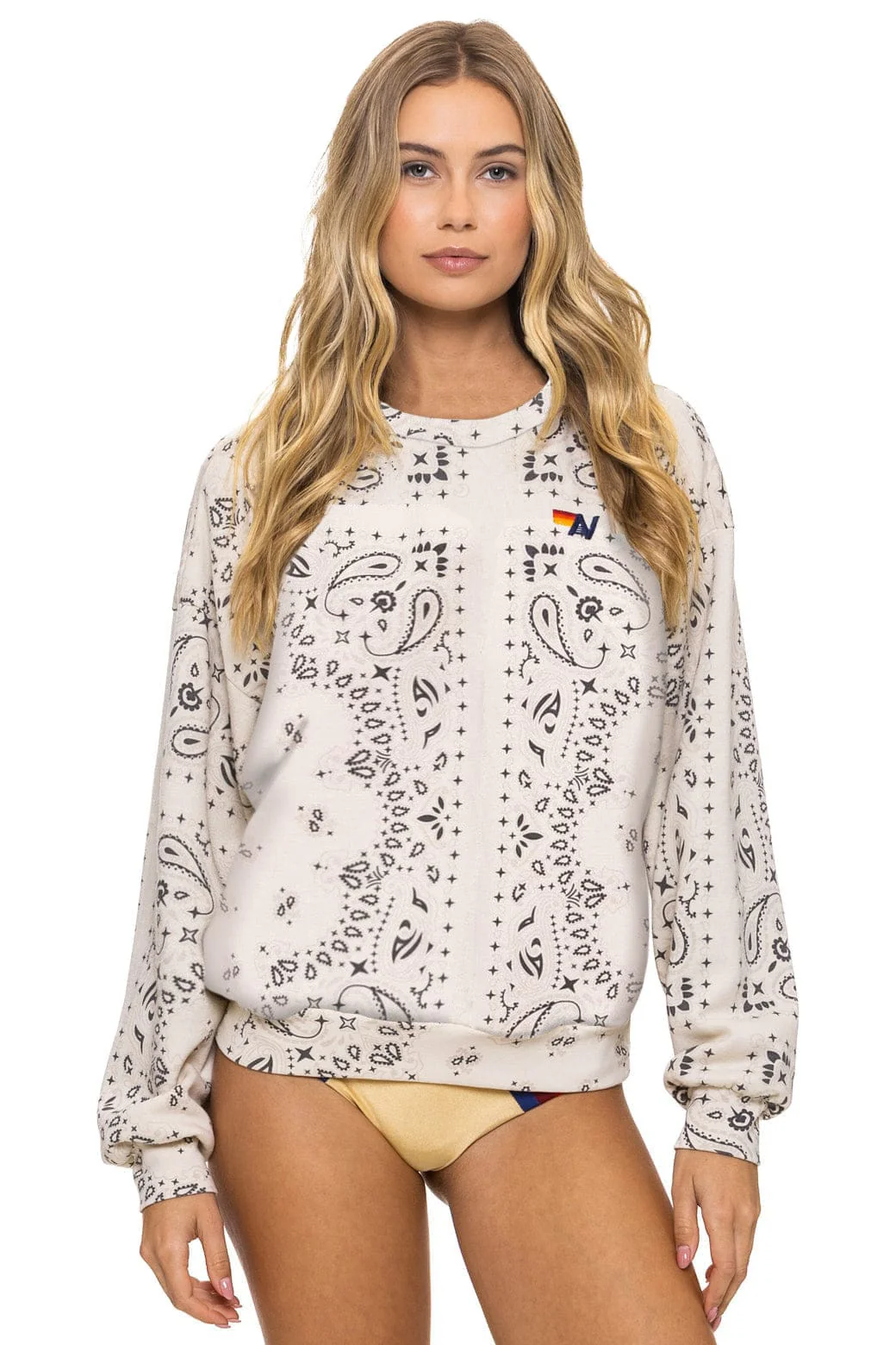 Image of BANDANA RELAXED CREW SWEATSHIRT - VINTAGE WHITE