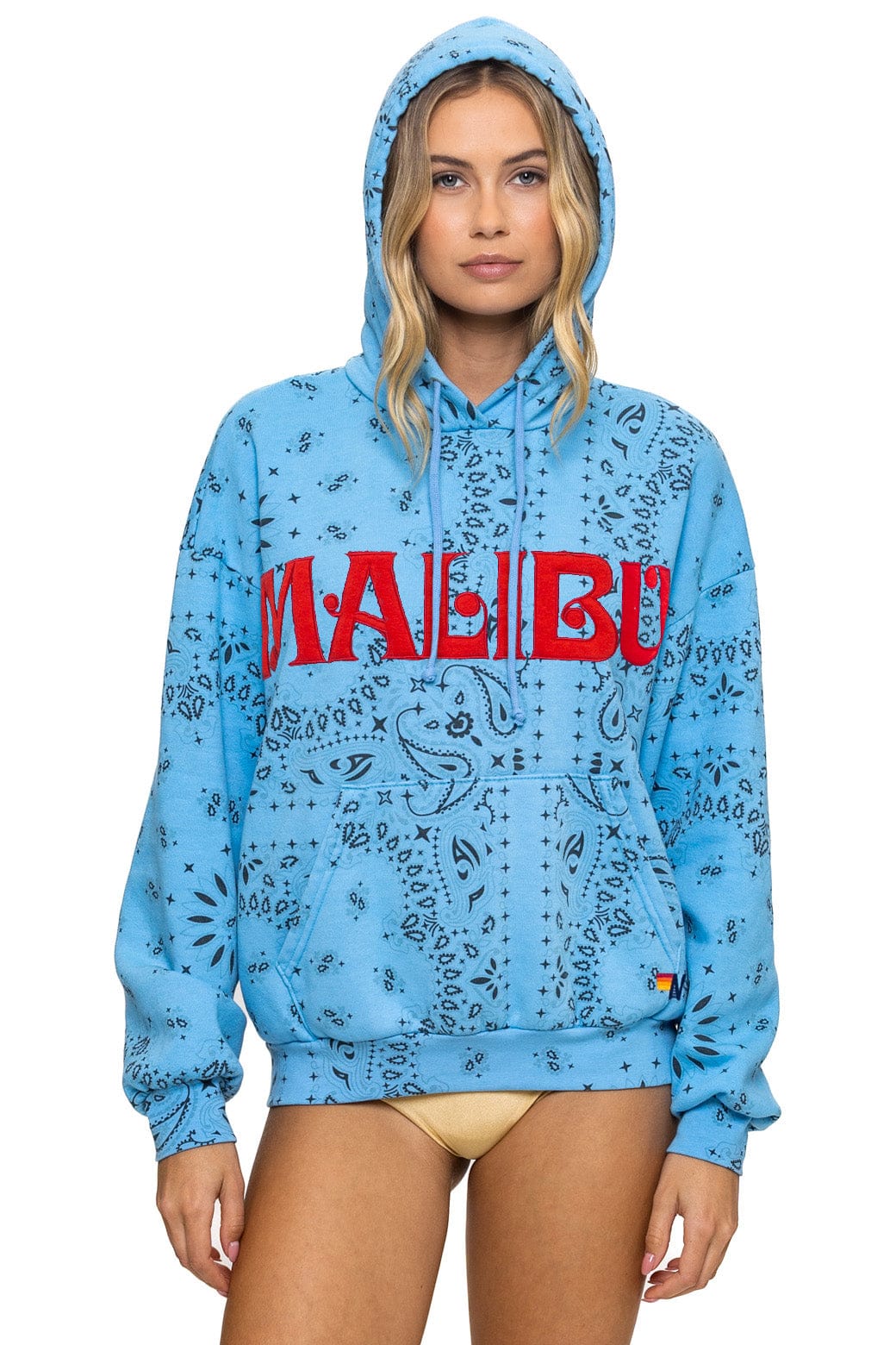 Image of BANDANA MALIBU RELAXED PULLOVER HOODIE - SKY