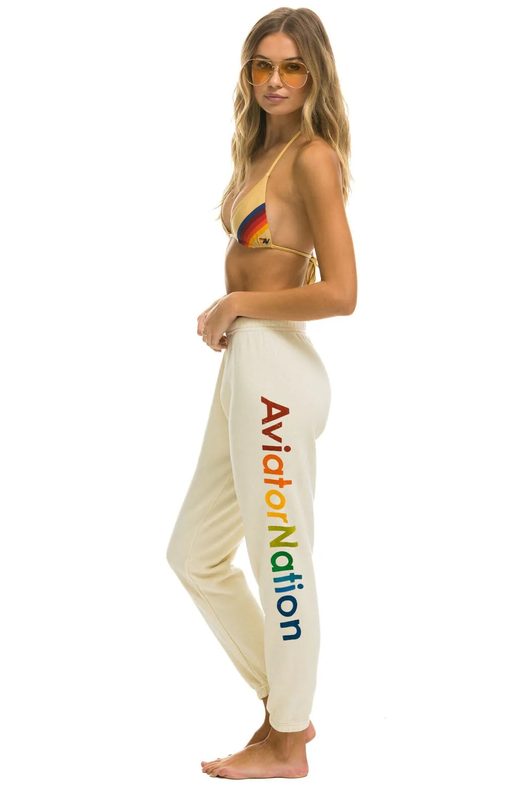 Image of AVIATOR NATION SWEATPANTS - VINTAGE WHITE