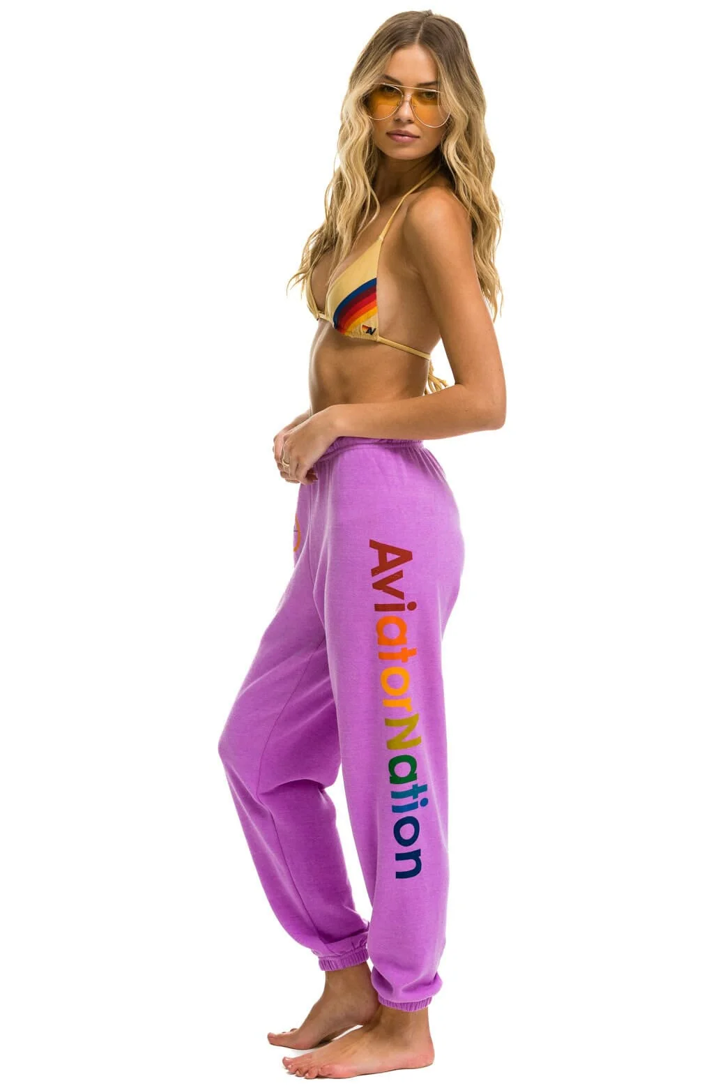 Image of AVIATOR NATION SWEATPANTS - NEON PURPLE