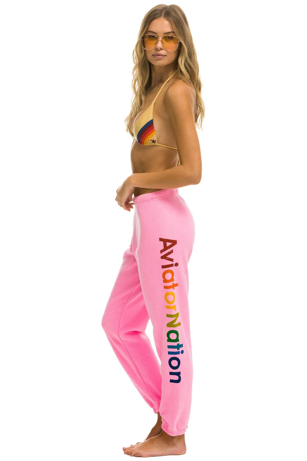 Image of AVIATOR NATION SWEATPANTS - NEON PINK