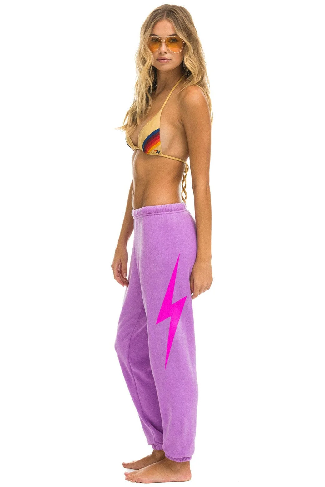 Image of BOLT SWEATPANTS - NEON PURPLE // NEON PINK