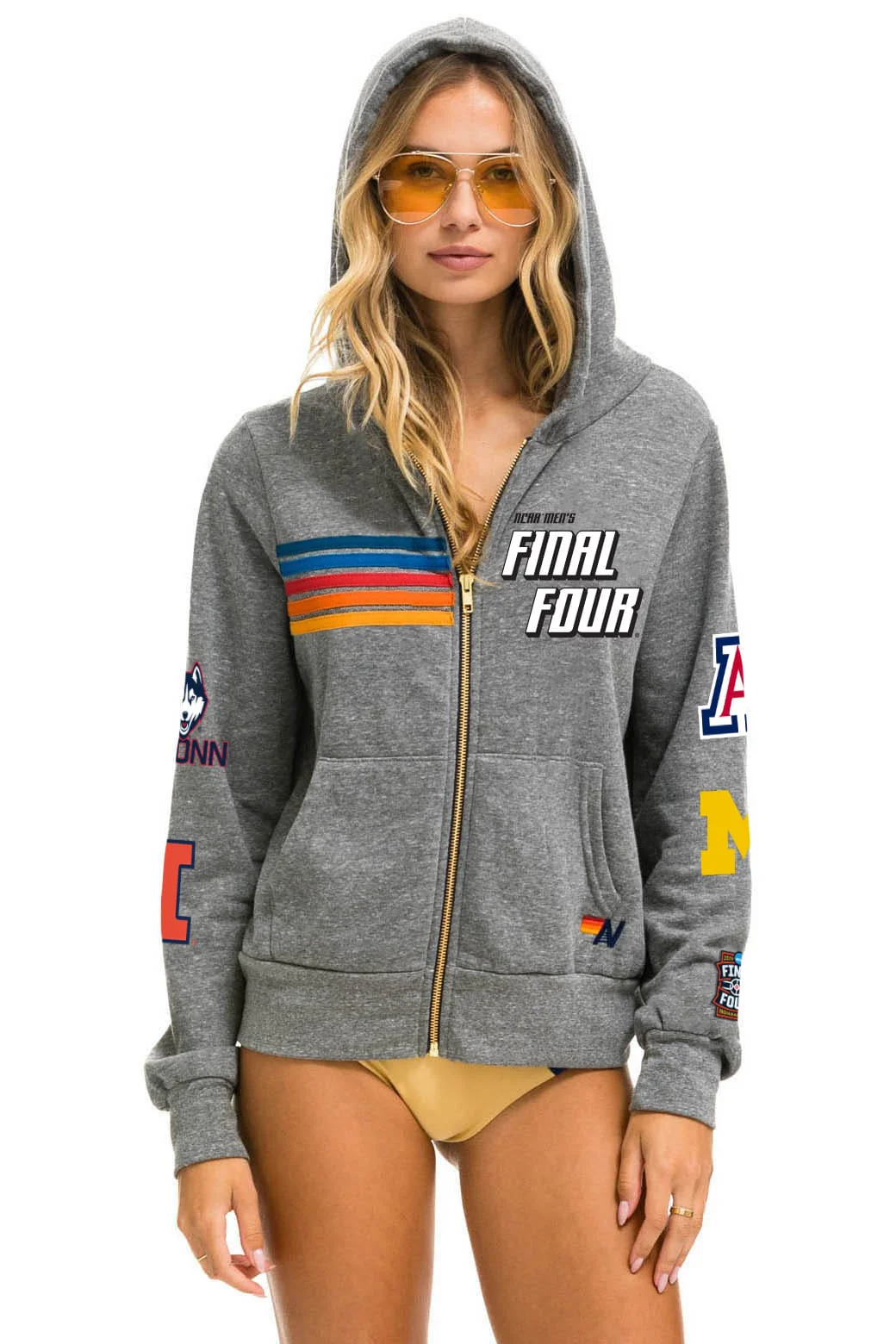 Image of FINAL FOUR INDIANAPOLIS 2026 ZIP HOODIE - HEATHER GREY